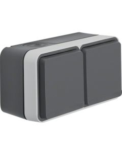 Hager Berker W.1 Wandcontactdoos 47843515 Staalgrijs