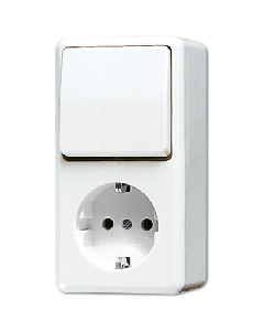 Jung AP600 Combinatie schakelaarwandcontactdoos 676AWW Alpinwit
