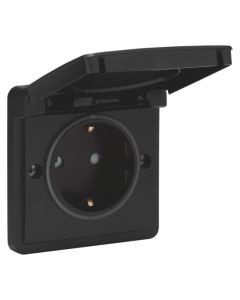 Niko New Hydro Wandcontactdoos 76136800 Zwart