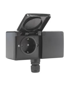 Niko New Hydro Wandcontactdoos 76137848 Zwart