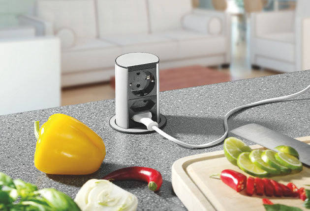 Keuken inbouw stopcontact pop-up