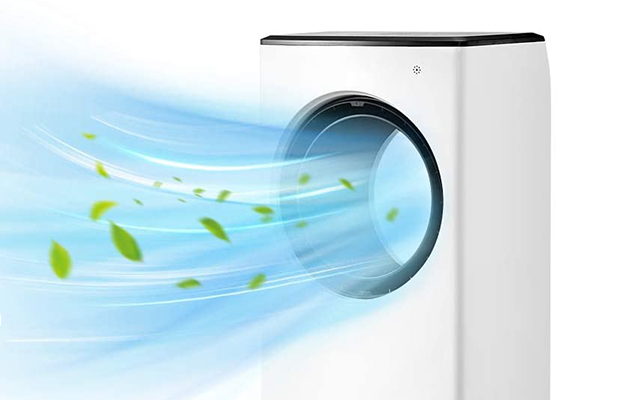 Aircooler met uitstromende koude lucht