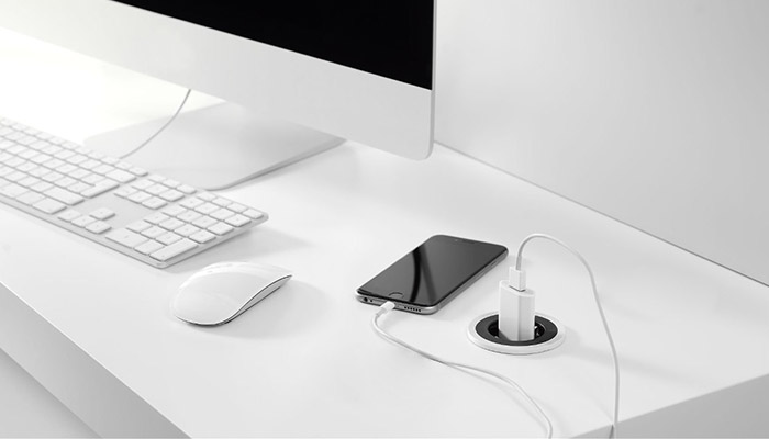 Bureau stekkerdoos inbouw pix