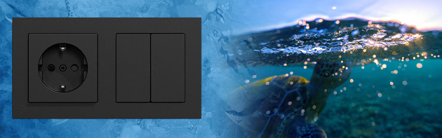 Schneider Electric Merten M-Pure zwart mat ocean plastic