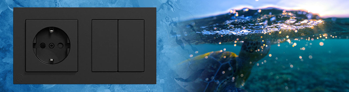 Schneider Electric Merten M-Pure zwart mat ocean plastic